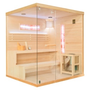 Sauna finlandeza cu temperatura inalta si soba Harvia 8kW pentru 4 persoane EP4S dreapta 180 x 160 cm - Img 6