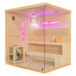 Sauna finlandeza cu temperatura inalta si soba Harvia 8kW pentru 4 persoane EP4S stanga 180 x 160 cm - Img 8