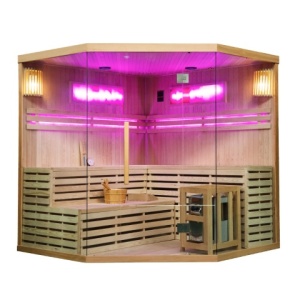 Sauna finlandeza la temperatura inalta cu aragaz KEMI6/Harvia 8KW pentru 5-6 persoane 200x200 cm - Img 10