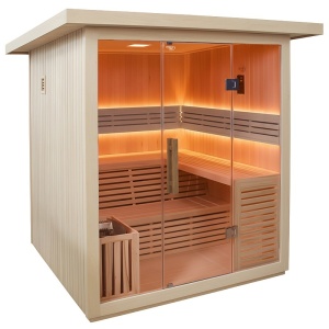 Sauna finlandeza pentru gradina cu soba Asker pentru 4-6 persoane, 180 x 180 cm - Img 3