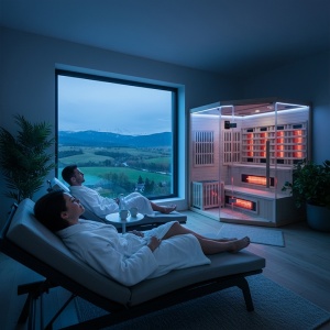 Sauna uscata combinata infrarosu cu soba Harvia 6 kW 150 x 150 cm pentru 4-5persoane - Img 4