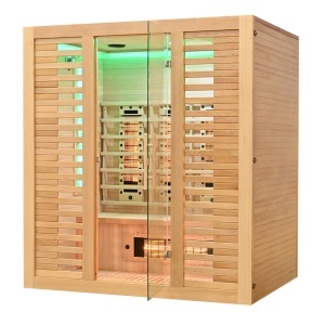 Sauna uscata cu infrarosu si cu pietre sarate pentru 4 persoane C4ST 175 x 140 cm - Img 8