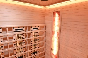 Sauna uscata cu infrarosu si cu pietre sarate pentru 4 persoane C4ST 175 x 140 cm - Img 18