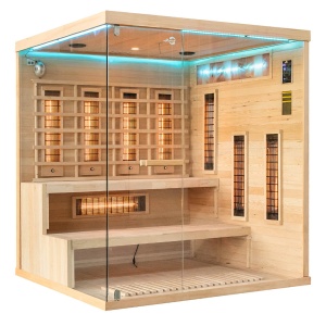 Sauna uscata cu infrarosu si piatra sarata pentru 4 persoane EP4RS dreapta 175 x 140 cm - Img 6