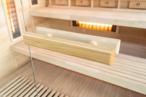 Sauna uscata cu infrarosu si piatra sarata pentru 4 persoane EP4RS stanga 175 x 140 cm - Img 11
