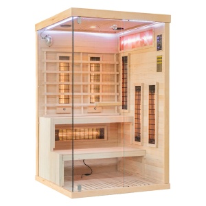 Sauna uscata cu infrarosu si terapie cromatica pentru 2 persoane montaj dreapta EP2RS 120 x 120 cm - Img 7