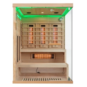Sauna uscata cu infrarosu si terapie cromatica pentru 3 persoane EP3RS stanga 150 x 140 cm - Img 1