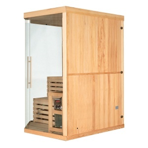 Saună uscată cu soba HARVIA de 6 kW, piatră de sare și izolație de perete MO-EA3CS, 150 x 150 x 200 cm pentru 3 persoane - Img 2