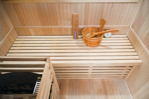 Sauna uscata finlandeza cu soba Harvia 2.3Kw MO-EN2, pereti izolati, 120 x 105 x 192 cm - Img 14