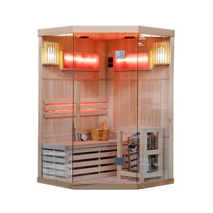 Sauna uscata finlandeza cu temperatura inalta si soba Harvia 3.5kW, Kemi 120 x 120 cm pentru 2 persoane - Img 11