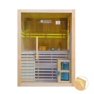 Sauna uscata finlandeza pentru 3 persoane cu soba Harvia 4.5 kW si piatra sarata EA3S XL 150 x 150 x 200 cm