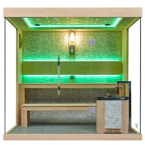 Sauna uscata finlandeza pentru interior MUE-1250 cu soba Harvia 6 kW – 220 x 180 x 210 cm, 4 locuri - Img 4
