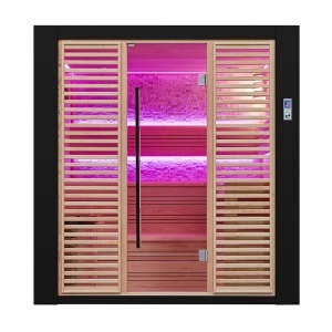Sauna uscata traditionala finlandeza MUE-1402 cu soba Harvia 6kW, piatra decorativa, 200 x 170 x 210 cm - Img 7