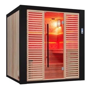 Sauna uscata traditionala finlandeza MUE-1402 cu soba Harvia 6kW, piatra decorativa, 200 x 170 x 210 cm - Img 17