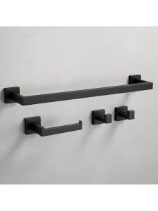 Set accesorii pentru baie Rio Black 4 piese