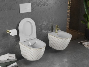 Set Bideu REA Lenacarlo MINI si Vas Wc REA Lenacarlo MINI, Model Tip Carouri, Montaj Suspendat, Ceramica Sanitara, Capac Slim cu inchidere lenta - Img 9