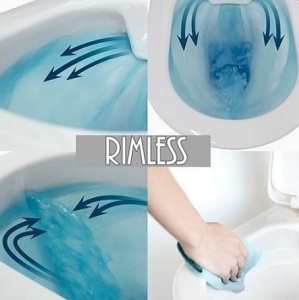 Set Bideu si Vas WC GEBERIT, ceramica sanitara, Vas WC FLUMINIA IMPERIA RIMLESS + Bideu +Capac Soft-Close Inclus SLIM PREMIUM+Cadru+Clapeta - Img 4