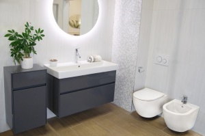 Set Bideu si Vas WC GROHE,montaj suspendat, ceramica sanitara, Vas WC VERA Alfonzo RIMLESS +Bideu +Capac Soft-Close SLIM PREMIUM +Cadru +Clapeta - Img 19