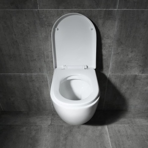 Set Bideu si Vas WC PRO GEBERIT, montaj suspendat, Vas WC VERONA Minerva RIMLESS + Bideu + Capac Soft-Close Inclus STANDARD + Cadru + Clapeta - Img 22