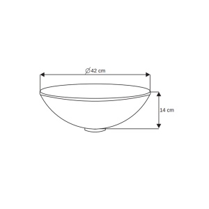 Set Complet Chiuveta De Blat PRO ERA GLASS Si Baterie , Dimensiuni 42 x 42 X 14 Cm, Forma Rotunda, Sticla Temperata, Rosu, Imprimeu Trandafiri - Img 3