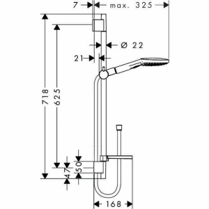 Set de dus cu bara Hansgrohe Raindance Select E120 65 cm crom 3 functii - Img 2