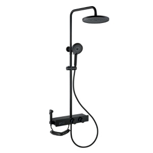 Set de dus F10B Model Modern cu Efect De Ploaie si Afisaj LCD, Culoare Negru - Img 1