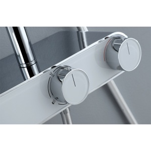 Set de dus F12A Design Modern, Cu Efect de Ploaie si Afisaj LCD, Culoare Crom - Img 7