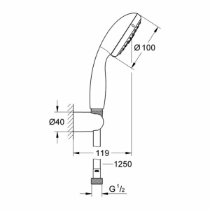Set de dus Grohe Tempesta 100 cu porter crom lucios - Img 2