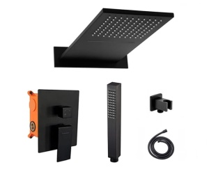 Set de duș negru mat EBOX FLUSH - Img 1