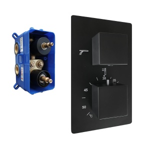Set de dus negru mat, termostatic, 3 functii cod 1008 SLIM - Img 7
