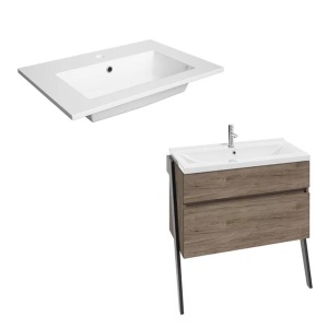 Set dulap baza suspendat Defra Op-Arty nuc rockford cu lavoar compozit Flex 80 cm