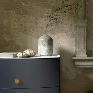 Set dulap baza suspendat Oristo Louis bleumarin 2 sertare cu lavoar negru mat 82 cm - Img 7