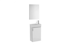 Set mobilier baie suspendat Gala Mik alb 36.5 x 23 cm cu lavoar si oglinda