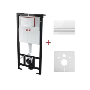 Set rezervor incastrat Alcadrain cu clapeta si vas WC suspendat Fluminia Paris cu capac softclose - Img 7