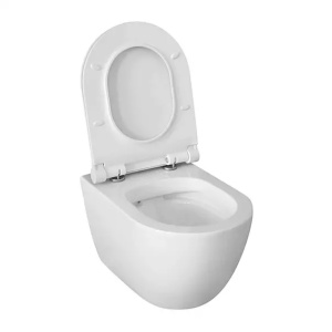 Set rezervor WC cu cadru incastrat Alcadrain AM101/1120 si clapeta M778 negru plus vas WC Fluminia Minerva cu capac softclose alb - Img 6
