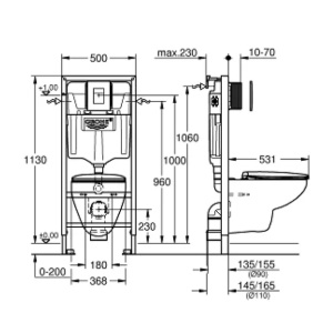 Set rezervor WC Grohe Solido 5 in 1 si clapeta crom Skate Cosmopolitan plus vas WC Bau Ceramic cu capac softclose - Img 2