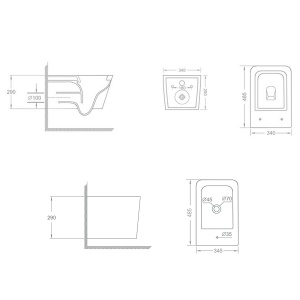 Set Vas de toaleta si Bideu INES cu sistem inovator de spalare- Rimles Tornado - Img 5