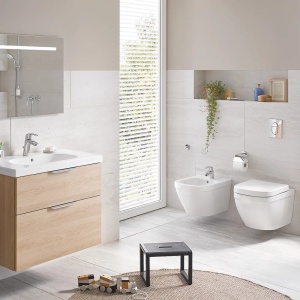 Set vas wc cu capac softclose si bideu Grohe Euro Ceramic Rimless Triple Vortex suspendat - Img 2