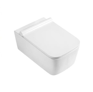 Set Vas WC PRO GEBERIT, Montaj Suspendat, Ceramica Sanitara, Vas WC CUBIC RIMLESS + Capac Soft-Close SLIM Inclus + Cadru+ Clapeta - Img 4