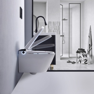 Set vas WC Smart ,cu functie bideu, Buton Negru, cadru inclus - Img 3