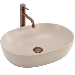 Set Vas WC Suspendat Focus + Lavoar pe Blat Rea Focus Taupe - Img 11