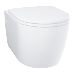 Set vas WC suspendat Grohe Bau Ceramic Rimless alb cu capac, clapeta si rezervor incastrat - Img 6