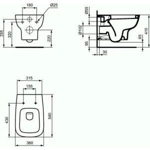 Set vas wc suspendat Ideal Standard Esedra AquaBlade cu capac inchidere lenta si rezervor Ideal Standard Prosys - Img 9