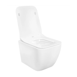 Set vas WC suspendat Rea Martin rimless cu capac softclose alb - Img 4