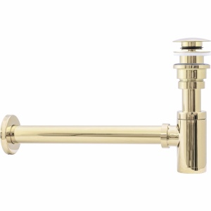 Sifon de scurgere universal+ ventil klik-klak, sistem Push-up, finisaj Gold - Img 3