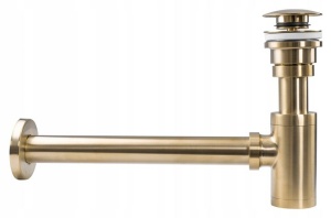Sifon de scurgere universal+ ventil klik-klak, sistem Push-up, Gold Mat - Img 3