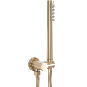 Sistem Complet De Dus REA LUNGO MILER BRUSH GOLD + BOX, Montaj In Perete, Para Rotunda Tip Ploaie 30 x 30 Cm, 2 Functii , Auriu Nichelat - Img 3