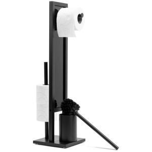 Suport pentru role de toaletă din bambus Black 321502