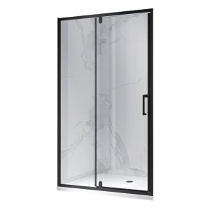 Usa de dus batanta pentru nisa KZ19D negru mat 100 x 195 cm sticla 6 mm
