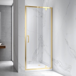 Usa de dus batanta pentru nisa ZES-KZ18C auriu periat 90 x 195 cm sticla 6 mm - Img 5